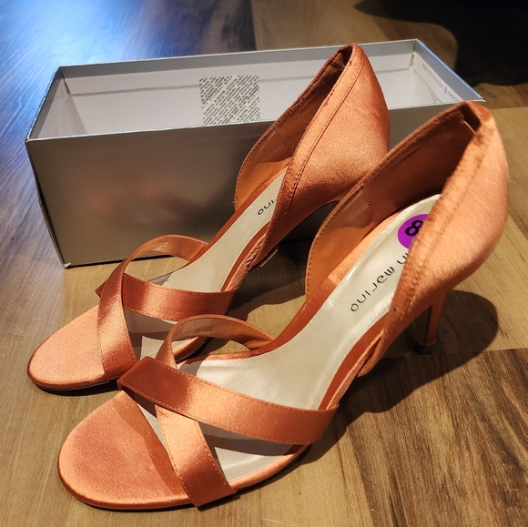 Ann Marino Shoes - Ann Marino Orange Satin Heels 8.5 New